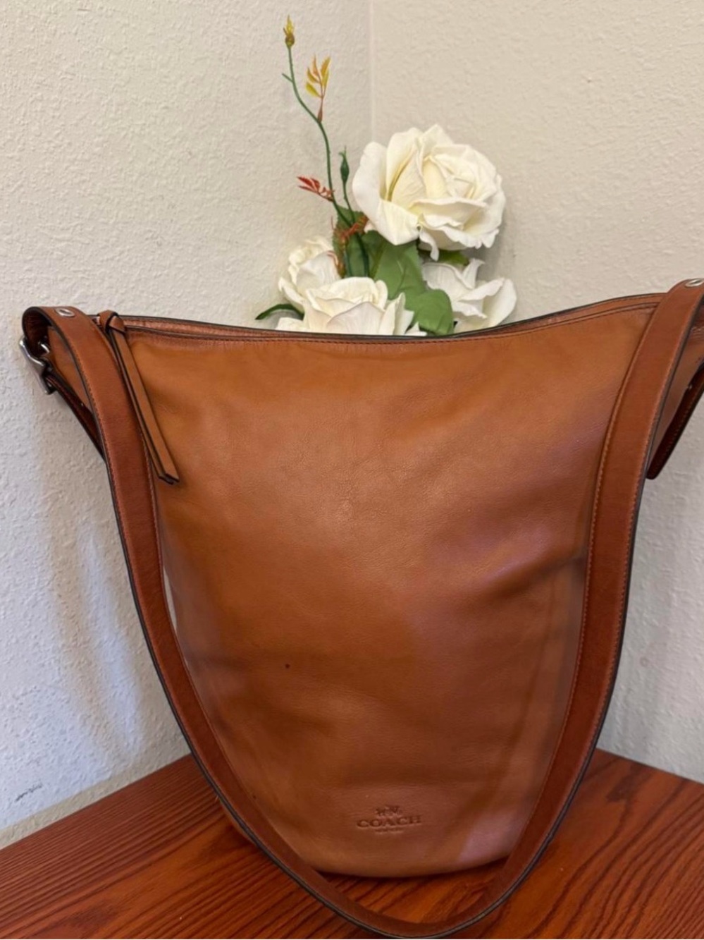 Coach Tan Leather Interior Patch Bag